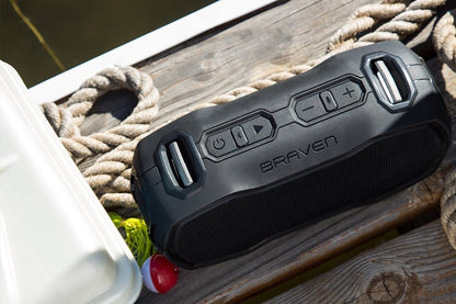 Braven Audio Ready Elite Outdoor Waterproof Bluetooth Speaker, Black/Black/Titanium