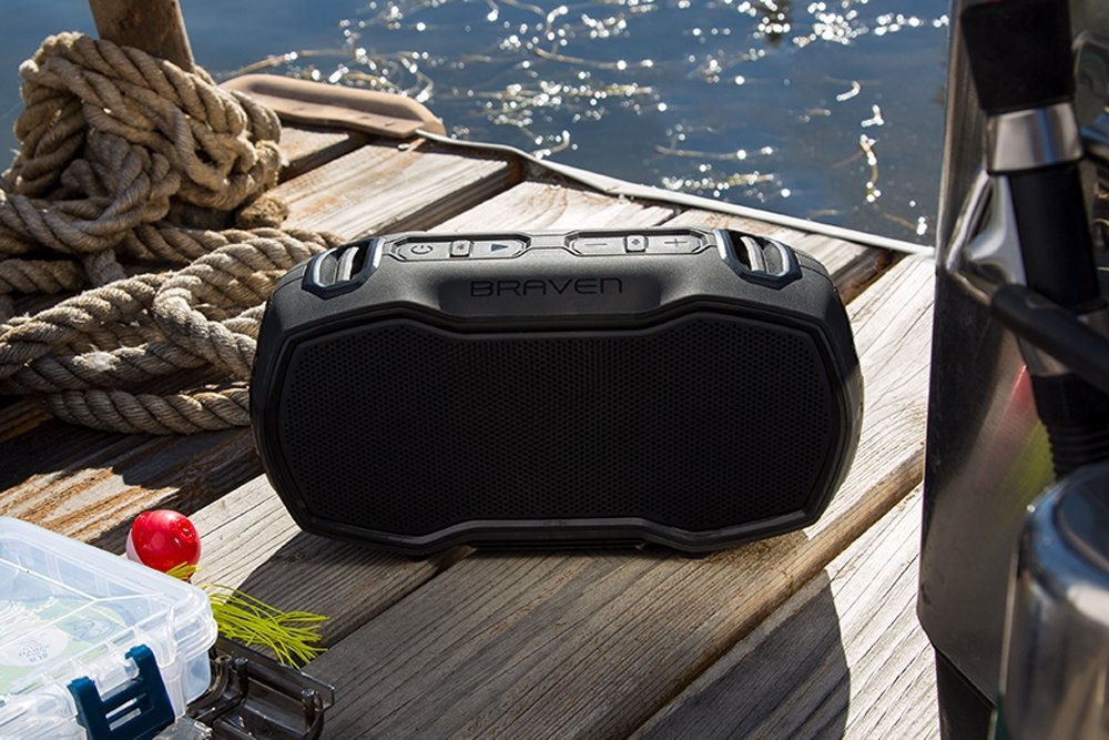 Braven Audio Ready Elite Outdoor Waterproof Bluetooth Speaker, Black/Black/Titanium