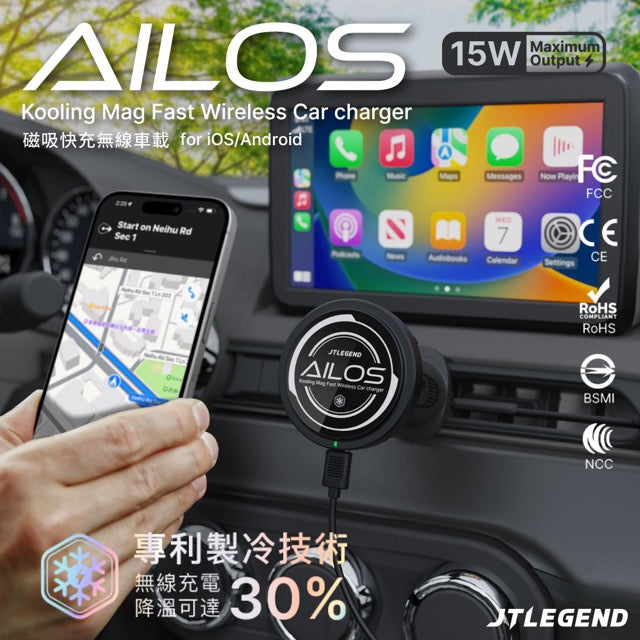 JTLEGEND Ailos Kooling Mag Fast Wireless Car Charger