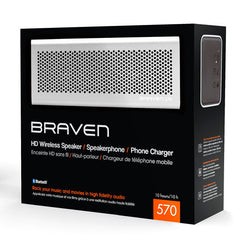 Braven 570 Bluetooth Speakers / HD Wireless Speaker / Speakerphone / Phone Charger - Red