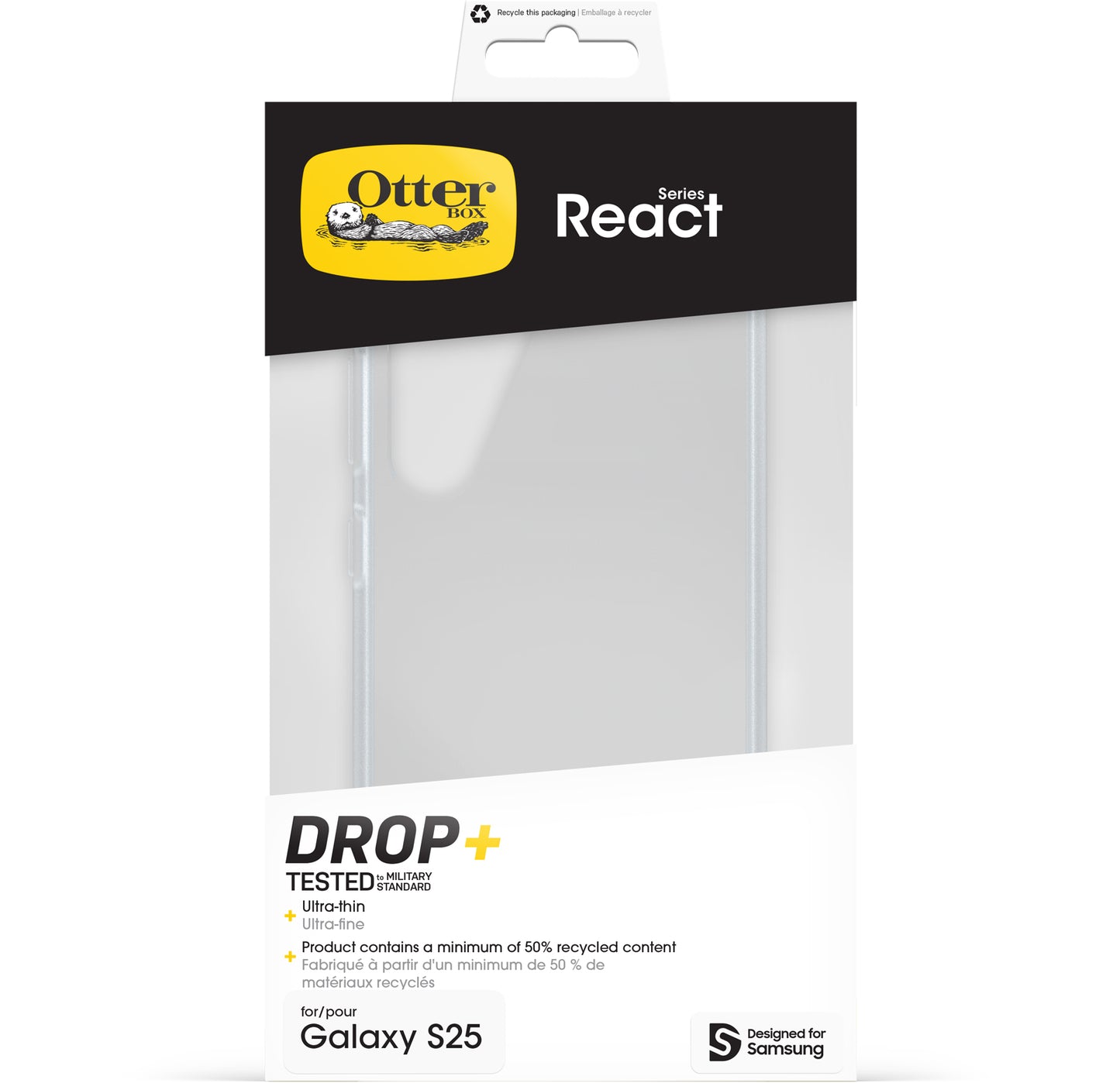 OtterBox React for Samsung Galaxy S25 Series (2025) - Clear