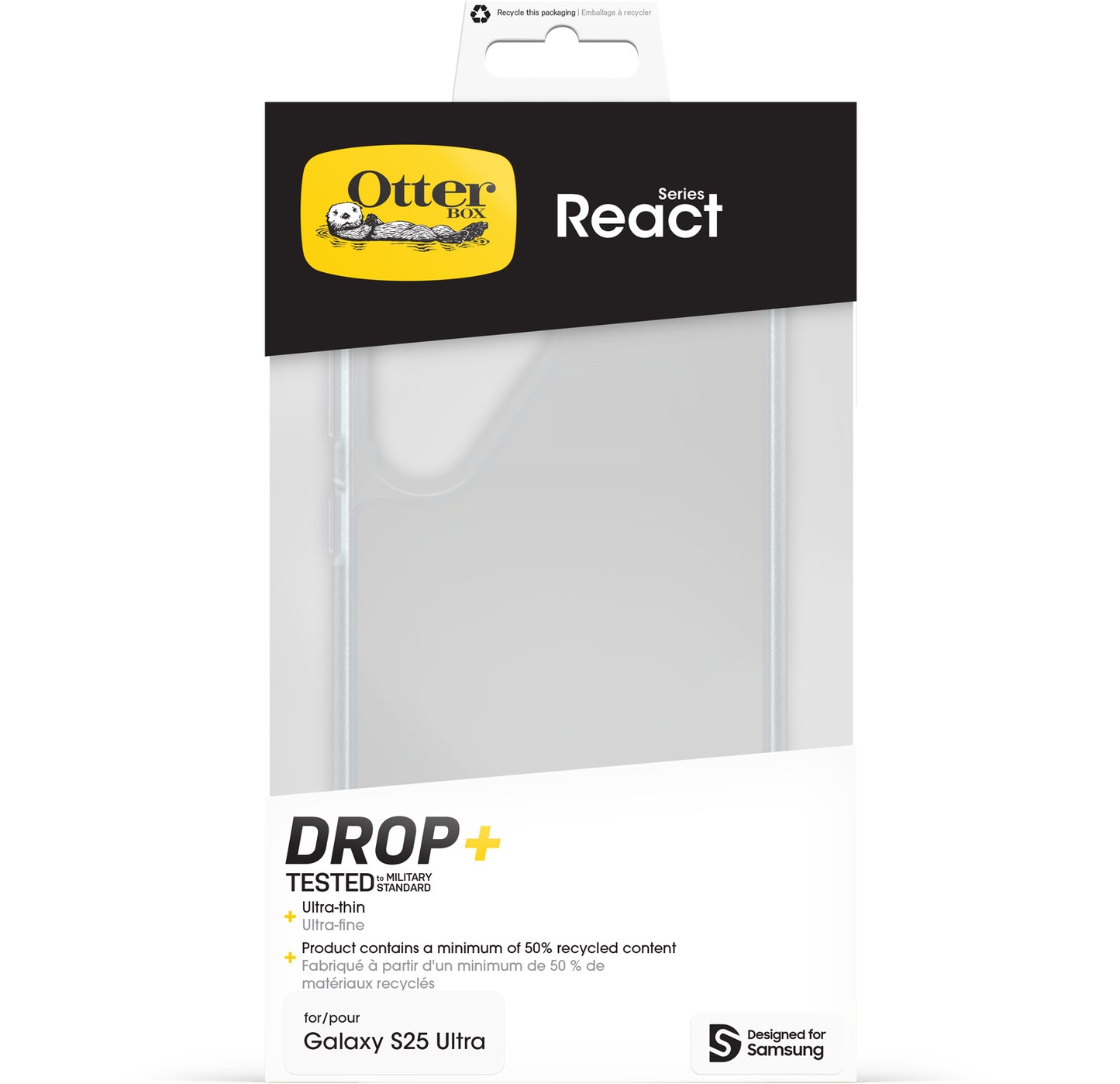 OtterBox React for Samsung Galaxy S25 Series (2025) - Clear