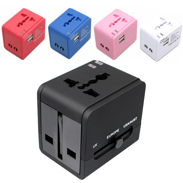 Digital Style UK/EUROPE/USA/AUST AC Max 6A 250Vac USB Max. 1000mA 5Vdc Dual USB Charging Adapter