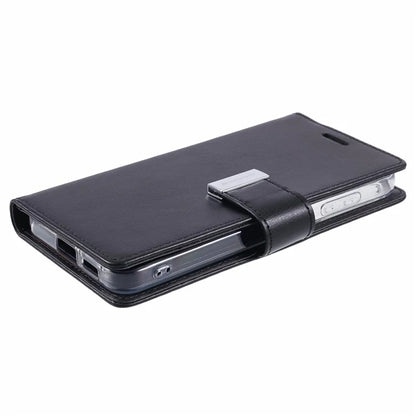 Mercury Goospery Rich Diary Practical Wallet Case for Samsung Galaxy S25 Series (2025) - Black