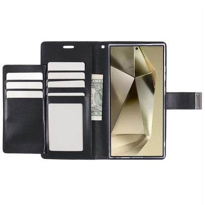 Mercury Goospery Rich Diary Practical Wallet Case for Samsung Galaxy S25 Series (2025) - Black