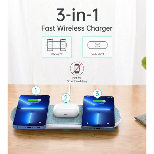 Choetech MagLeap 3-in-1 Magnetic Wireless Charging Pad Fast Charge With Built-in Cooling Fan (30W)