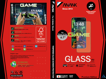 ANANK 2.5D Game Edition Anti-Fingerprint Matte Tempered Glass for Apple iPhone 16 Series (2024)