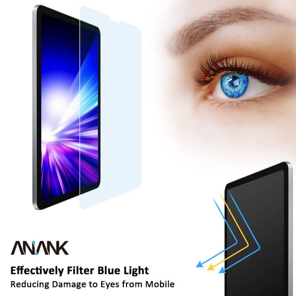 ANANK Curved Eyesafe Anti-Blue Light Tempered Glass for iPad Pro 11" (2024)