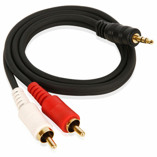 Komass Male 3.5mm Stereo Jack to Male RCA x 2 Aux Cable