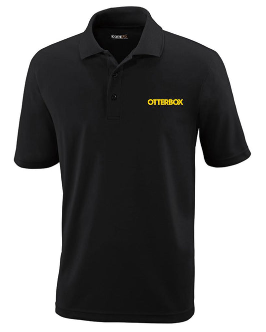 OtterBox Solid Soft Cotton Short Sleeve Polo Shirt with Heat Transfer (Large, 175/88A), Black