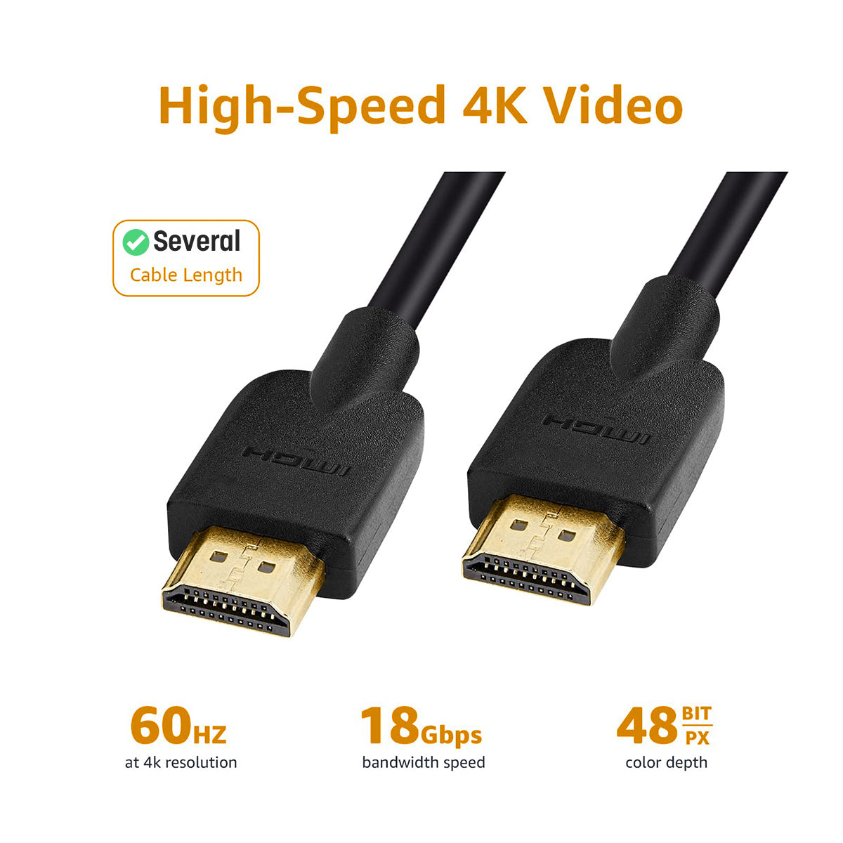 Komass HDMI to HDMI Cable High Speed 4K