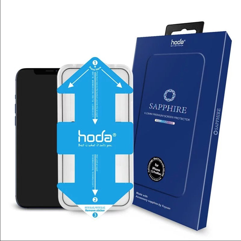 Hoda Clear 3D illusion Sapphire Screen Protector for iPhone 12 Pro Max 6.7" (2020) With Helper